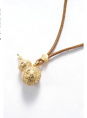 COCOLAN沙金福禄雕花葫芦项链女CL8XL1206