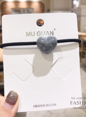 爱心皮筋发绳韩版慵懒风丸子头