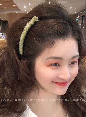 气质百搭纯色布艺缠绕倒插梳发梳