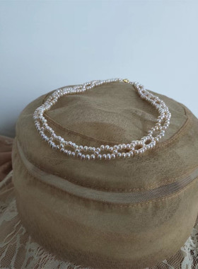 随想手作淡水珍珠编织双层项链