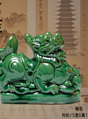 洛阳唐三彩摆件一对聚财纳福