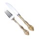 Michelangelo's gold-plated retro gift box with knife and fork spoon