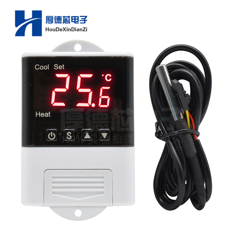 电子数显微电脑智能温度控制器AC110V-220V 水族鱼缸显示温控器 - 图0