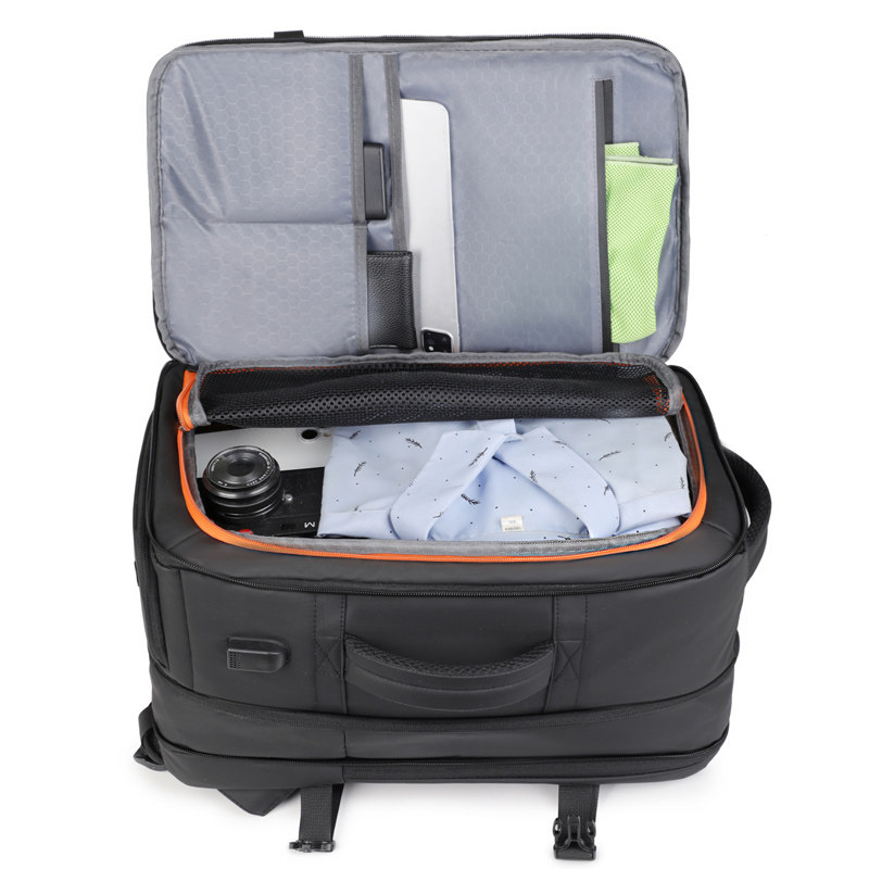 商务风双肩电脑包男大容量扩容多功能防水旅行出差背包青年大学生,淘宝优惠券,粉丝福利购,淘宝优惠卷