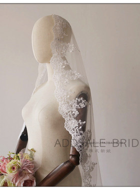 网红蕾丝结婚韩式拍照写真头纱