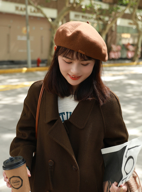 石原里美同款羊毛英伦复古贝雷帽
