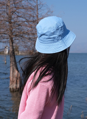 渔夫帽ins遮阳纯色防晒百搭春夏