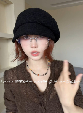 肌理感斜纹贝雷帽2026秋冬款百搭显脸小休闲女款个性日系纯色