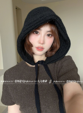 韩系复古拉法帽子女秋冬保暖显脸小百搭针织包头帽2026年秋款