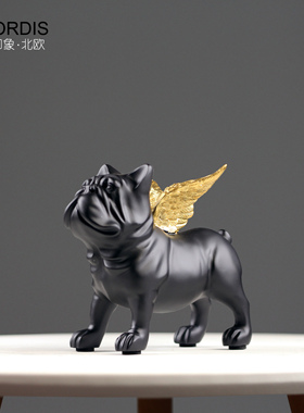 北欧轻奢斗牛犬创意摆件