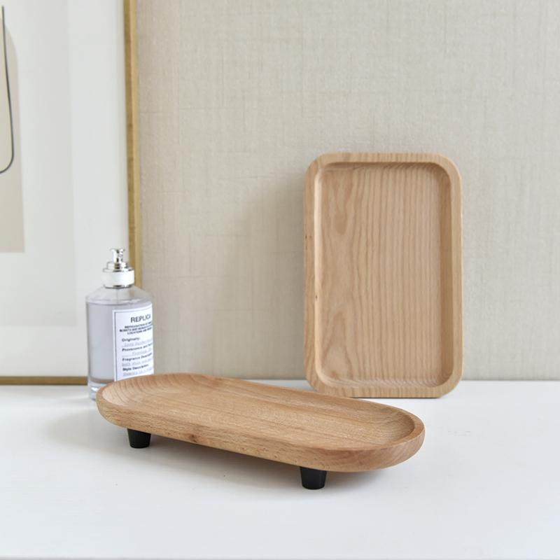 北欧实木托盘客厅桌面收纳化妆品托盘创意装饰摆件香薰带脚垫托盘,淘宝优惠券,粉丝福利购,淘宝优惠卷