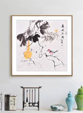 国画名家池老师手绘真迹花鸟画葫芦福禄图福禄满堂葫芦客厅有福图