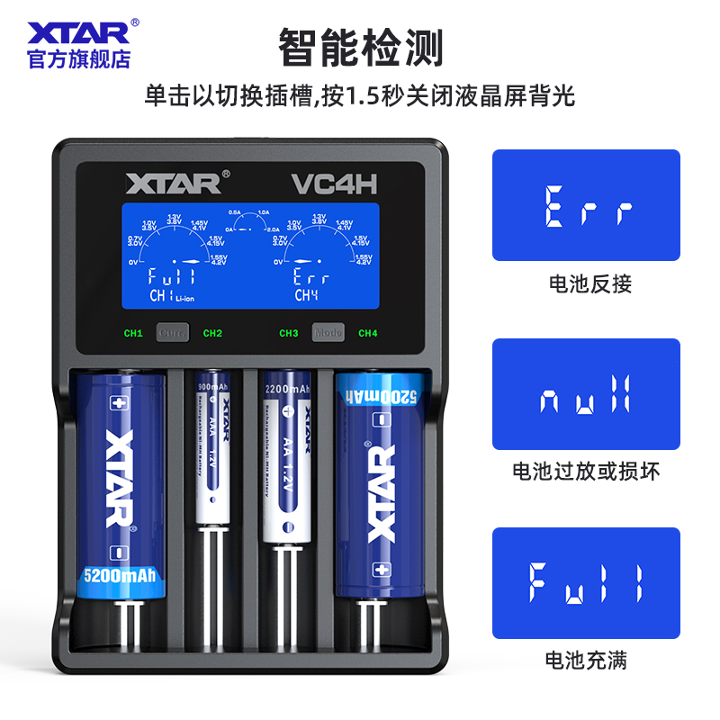 XTAR VC4H 18650锂电池4.2V专用充电器多功能通用21700快充3.7v - 图3