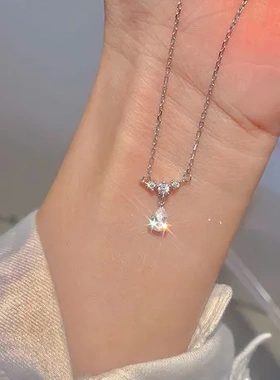 不掉色锁骨链轻奢高级感女项链水滴闺蜜仙气设计ins气质温柔小众