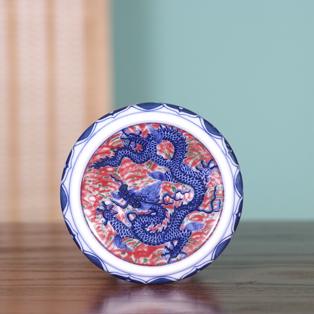 Blue and white dragon pattern tureen teacup pot pressure-bearing hand cup
