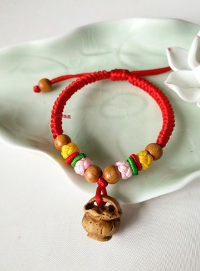 篮子男女婴儿本命年手工桃核雕刻