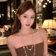 Atmosphere Muse Sparkling Zirconia Four-leaf Clover Pearl Long Necklace