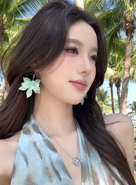 莫奈花园明媚黄色花朵流苏耳环