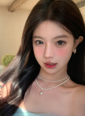 许愿池少女珍珠双层项链