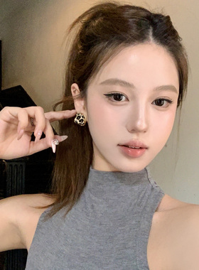 珍妮小猫豹纹不规则方块耳环