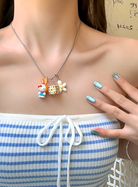 可爱卡通米菲kitty花朵骰子项链