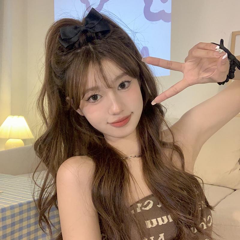 蝴蝶结发圈女森系仙美头饰绑头发高马尾发绳 蜜桃茶 芭比公式 蝴蝶结发圈女森系仙美头饰绑头发高马尾发绳 蜜桃茶 芭比公式
