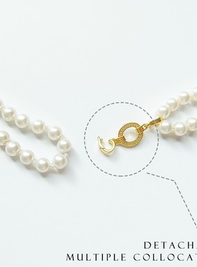 新款珍珠项链正圆配饰品锁骨链