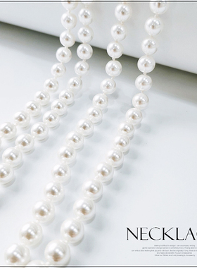 女双层仿珍珠项链长款复古旗袍多层锁骨链颈链配饰品毛衣链子039