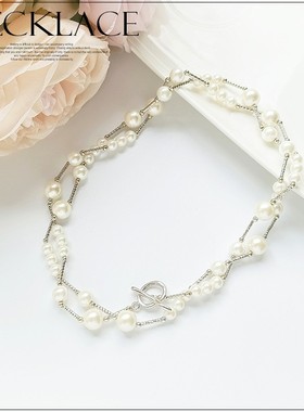 珍珠项链女轻奢小众设计感锁骨链