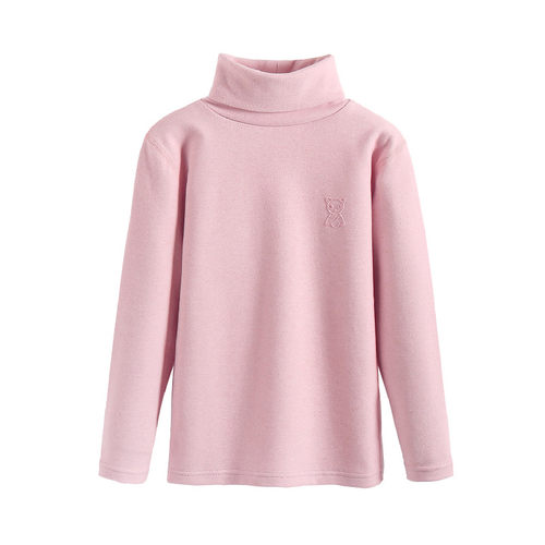 女童高领秋衣单件上衣加厚纯棉9男童舒绒磨毛3中大儿童保暖打底衫 - 图3