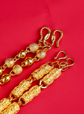 越南沙金项链圆柱久不掉色首饰品