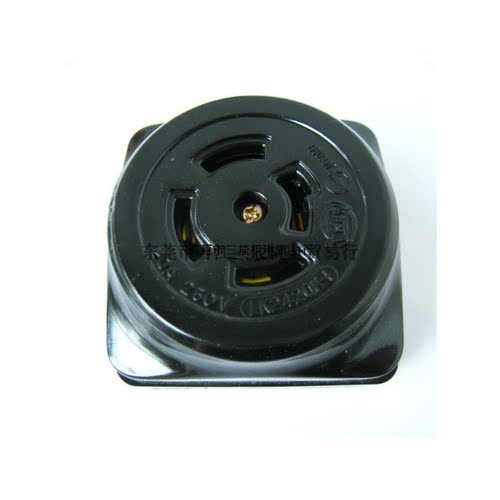 台湾隆光LKEW明装电木LK2420K 20A250V4P旋转自锁插座WK2420黑色 - 图0