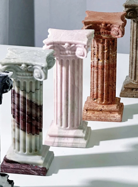 高级感法式复古罗马柱子摆件
