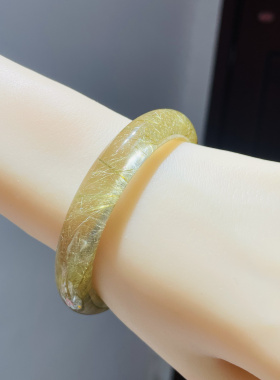 正品天然金发晶手镯 全净体 满发丝 一物一图