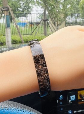 纯天然黑发晶手镯 黑碧玺手串 一物一图