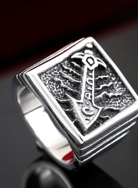 藏神流行个性饰品 钛钢男士戒指 英雄联盟无尽之刃 游戏指环