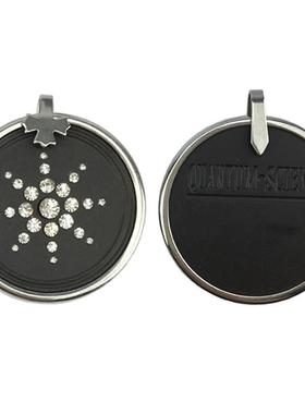 Quantum Pendant不锈钢镶钻吊坠火山石负离子能量吊坠