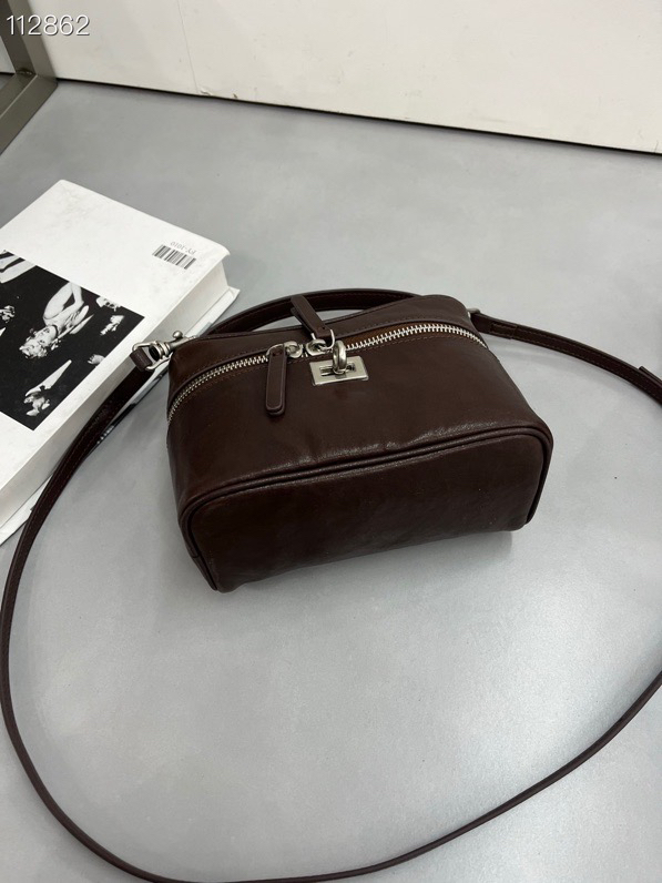 植鞣牛皮手提盒子女包2025新款单肩腋下包高级洋气通勤斜挎小包包 - 图2