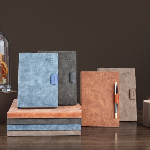 Geepa金派笔记本本子2026年历日程本A5日记本皮面16K年历本超厚商务成人记事本便携手册可定制logo - 图0