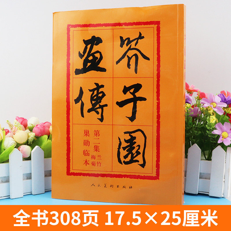 【正版308页】芥子园画传集兰竹梅菊巢勋临本 芥子园画谱 中国画毛笔写形构图基本技法绘画学习美术专业教程书传世画谱 人美