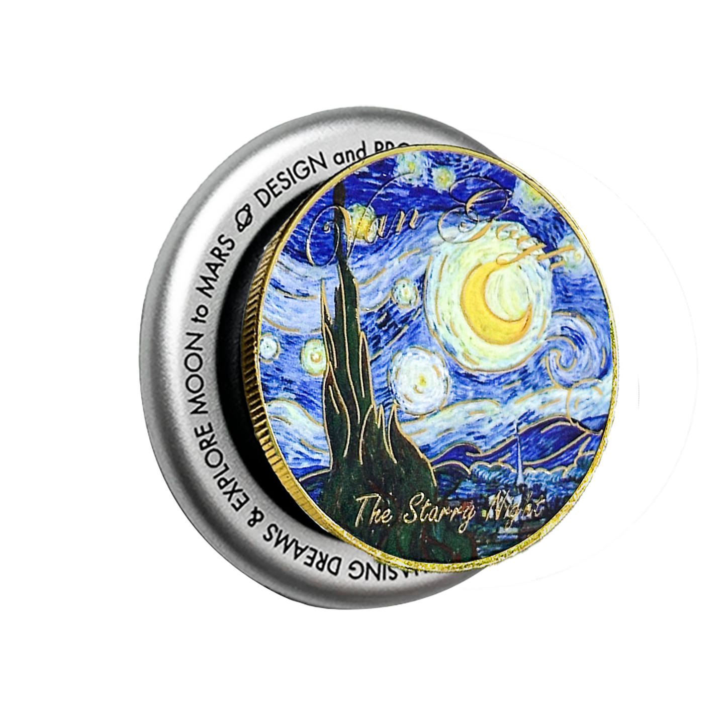 “星月夜”“罗纳河上的星月”梵高艺术油画美术金属面盖磁吸支架 - 图3