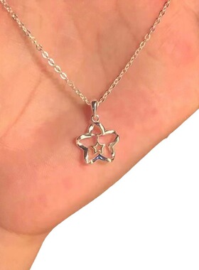 ins简约学生闺蜜镂空星星项链女轻奢小众设计感纯欲风双星锁骨链