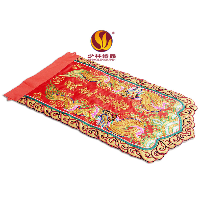 少林绣品手工绣刺绣戒定真香桌裙盘金绣潮绣浮绣双龙桌围台围定制 - 图2
