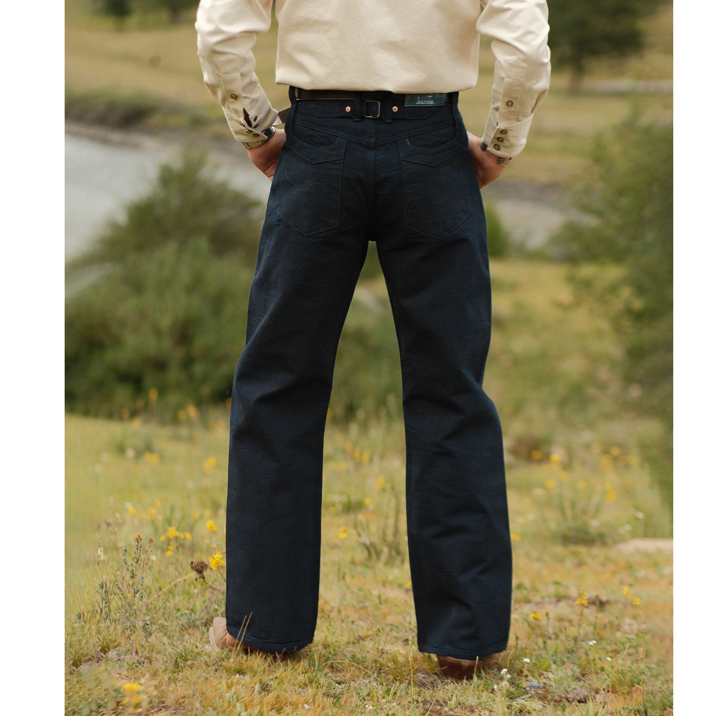 竹并系列15OZ特深蓝平并五连扣赤耳帆布705原浆高腰阔腿裤MMC窄幅,淘宝优惠券,粉丝福利购,淘宝优惠卷