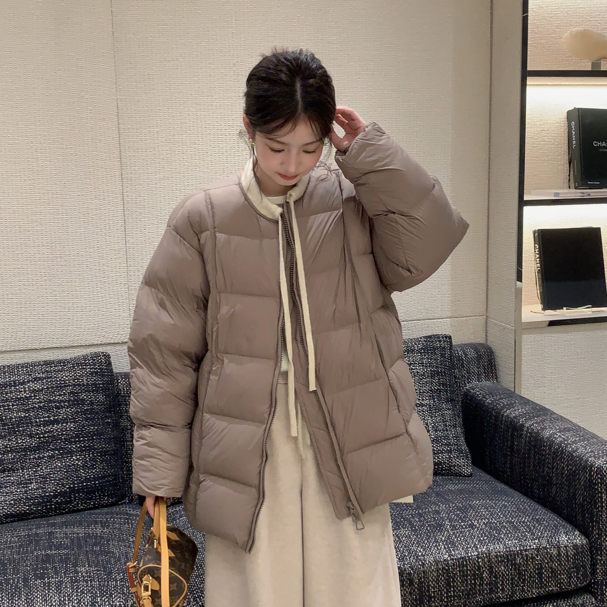 ONION-miu系千金感气质阔型宽松保暖羽绒服外套Y258013 - 图2