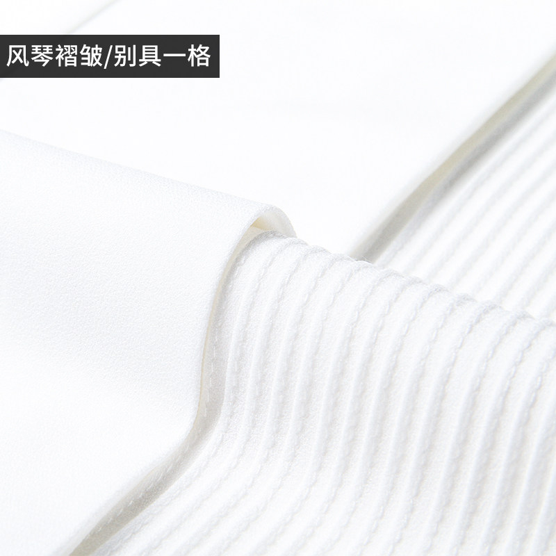 优柏白色雪纺女短袖夏季工作白衬衣 优柏衬衫