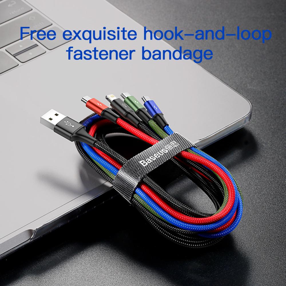 4 in 1 USB C Cable Charger Cable四合一快充闪充充电数据线3.5A快充线适用于iPhone华为小米安卓Type-C - 图2