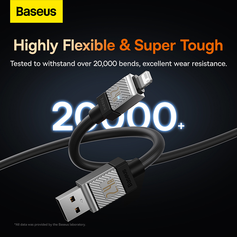 Baseus 2.4A USB Cable适用于iPhone 14 Pro Max Charging Cord充电线数据线11pro器pd20w快充12手机加长2米-图1