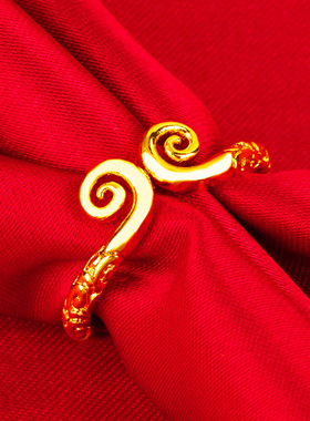 黑神话悟空同款平替沙金紧箍咒戒指复古国风女款浮雕孙悟空饰品