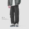 GWIT American retro droop mountaineering outdoor workwear large pocket paratrooper pants drawstring feet casual pants men